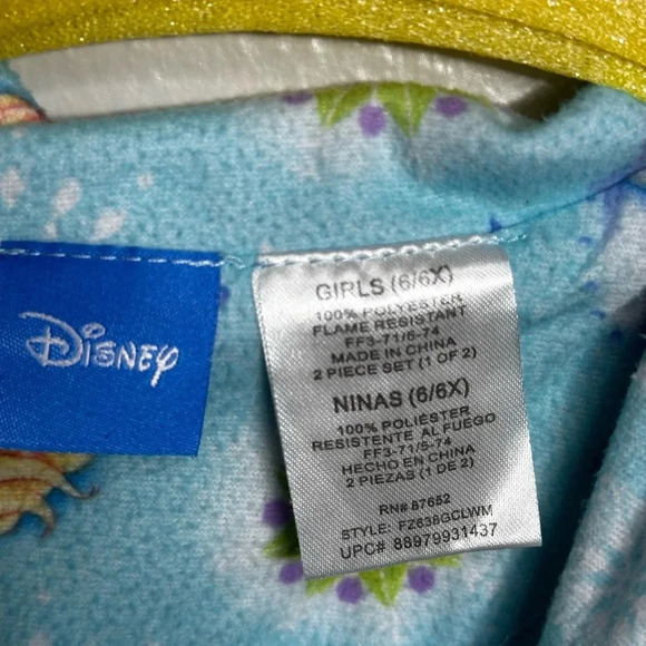 Disney‎ Girls Elsa Blue Pajama Top Size 6/6x. - Picture 4 of 6